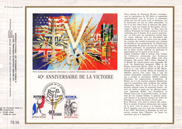 ✅ " 40 ANS DE LA VICTOIRE " Sur Feuillet CEF 1er Jour De 1985. N° YT T2369A  Parfait état. FDC Mi 2499-2500 - Militaria