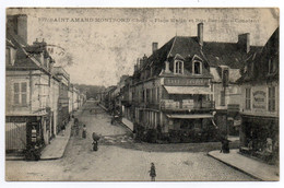 CPA   18    SAINT AMAND MONTROND    1917    PLACE MUTIN ET RUE BENJAMIN CONSTANT   CAFE LAMBERT - Saint-Amand-Montrond