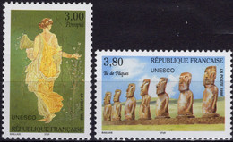FRANCE Service 118 119 ** MNH UNESCO Pompéi Italie Ile De Pâques Chili Patrimoine Universel 1998 - Nuovi