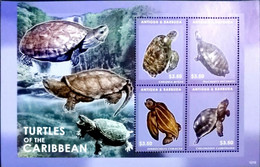 Antigua And Barbuda Turtles Of The Caribbean Miniature Sheet Reptiles,Turtles Turtle Tortoise Mint MNH (**) - Antigua Und Barbuda (1981-...)
