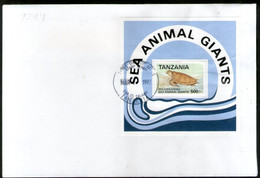 Tanzania 1992 Sea Turtle Marine Life M/s Sc 954 FDC Reptiles,Turtles Turtle Tortoise Mint  (**) - Antigua Und Barbuda (1981-...)