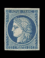 (**) EMISSION CERES 1849 - (**) - N°4a - 25c Bleu Foncé - GNO -  TB - 1849-1850 Cérès