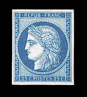 ** EMISSION CERES 1849 - ** - N°4d - 25c Bleu - Réimpression - TB - 1849-1850 Cérès