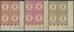 ** COINS DATES(BLOCS DE 4) - ** - TT - N°56/58 - Année:1931, 29, 27 - 2ex* - TB - ....-1929