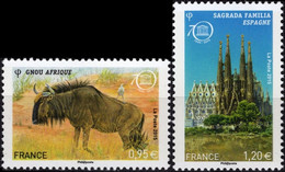 FRANCE Service 164 165 ** MNH UNESCO Gnou Savane Afrique Sagrada Familia Cathédrale Barcelone Espagne 2015 - Mint/Hinged