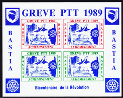 (*) TIMBRES DE GREVE (REF. MAURY) - (*) - BASTIA 1989 - Bloc De 4 Val. (2 Coul. Diff.) - ND - Non Catalogué - TB - Autres & Non Classés