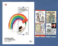 Portugal 12.07.2021 , Liberdade De Imprensa 1821/2021 - Stamps+Sheet - Postfrisch / MNH / (**) - Neufs