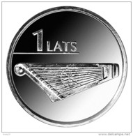 2013 Latvia Lettland Lettonia 2013 Lute Musical Instruments , Song Festival Coin 1 Lats UNC - Letland