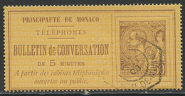 O MONACO / TELEPHONE - O - N°1 - 50c Brun S/jaune - TB - Telephone