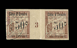 */O COTE D'IVOIRE - LOTS-COLLECTIONS - */O - CPX N°6 - Paire Millésime 3, 1ex Obl. Margé - TB - Autres & Non Classés