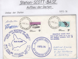 Ross Dependency 1976 Scott Base Ca Scott Base 9 FE 76 + 2Ca 2 Signatures (SC103B) - Briefe U. Dokumente