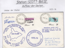 Ross Dependency 1976 Scott Base Ca Scott Base 9 FE 76 + 2Ca 2 Signatures (SC103B) - Lettres & Documents