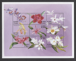 Zambia - 1999 Orchids Kleinbogen (2) MNH__(THB-4721) - Zambie (1965-...)