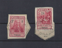 TIMOR 2 USED Postal Tax Due On Fragments 1925 2 Avos Rates Mf#3-4 Scott#raj1-2 YT#206-7 Mi#z2-3 SG#C231-2 - Timor