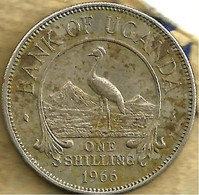 UGANDA 1 SHILLING EMBLEM FRONT BIRD BACK 1966 AUNC KM5 READ DESCRIPTION CAREFULLY!! - Uganda