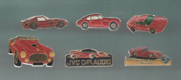 PINS PIN'S AUTO FERRARI  637  AUTOMOBILE COURSES CABRIOLET SOLIDO JVC  LOT 6 PINS - Ferrari