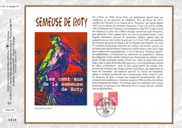 ✅ " 100 ANS DE LA SEMEUSE DE ROTY " Sur Feuillet CEF 1er Jour MULTILINGUE N°té De 2003. N° YT P3619. Parfait état. - 1997-2004 Marianne Of July 14th