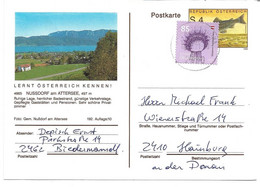 1890n: Österreich 2021, Ganzsachen- Aufbrauch Alte Bildpostkarte 4865 Nussdorf Noch In Schilling- Währung überklebt - Attersee-Orte