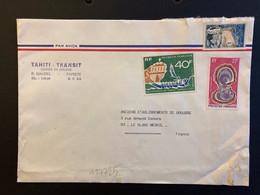 LETTRE TP DECOUVERTE DE TAHITI 40F + TP 27F + TP 1F Non Oblitéré + TAHITI TRANSIT AGENCE EN DOUANE - Cartas & Documentos