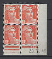 CD 722 FRANCE 1945 COIN DATE 722 :  29 / 5 / 45  TYPE MARIANNE DE GANDON 3 RONDS - 1940-1949