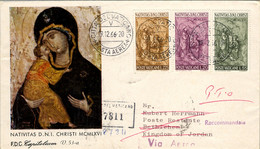 1966 VATICANO , CERTIFICADO A BETHLEHEM , NAVIDAD , AL DORSO SELLOS DE JORDANIA , AMMAN , JERUSALEM , CHRISTMAS - Lettres & Documents