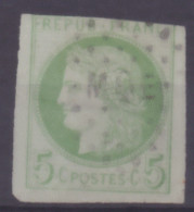 Cérès Emissions Générales 1872/77 N° 17 5c Vert Sur Azuré Cachet Martinique MQE - Cérès