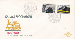 Nederland 1964 FDC 125 Jaar Spoorwegen Nr 65 - FDC