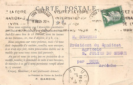 21-9099 : CARTE POSTALE DE L'UNION DU SUD-EST F. GARCIN LYON. TIMBRE ROULETTE ? - Roulettes
