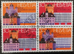 1974 Weltkongress Lausanne Viererblock ET-Stempel MiNr: 1027-1028 - Usados
