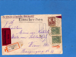 Allemagne Reich 1919 Lettre Einschreiben + Durch Eilboten De Schwenningen à L'Autriche (G4126) - Brieven En Documenten