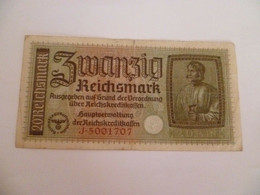 Allemagne GERMANY Billet 20 Reichsmark ND 1940 - 1945 - 20 Reichsmark