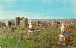 1976 New Haven - The Three Churches On The Green - Postcard To Belgium - See Stamps And Cancellations - New Haven