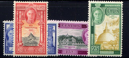 CEYLON, SET, NO.'S 296-299, MH - Ceylon (...-1947)