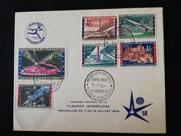 Belgique 1958 Enveloppe Congrès Fleurop Interflora Expo 58 - Cartes Souvenir