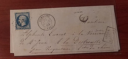 BOUCHES DU RHONE - BOITE RURALE A De GEMENOS Dépendant De AUBAGNE. 1861 Pour La Destrousse (Par Roquevaire) - 1801-1848: Precursors XIX