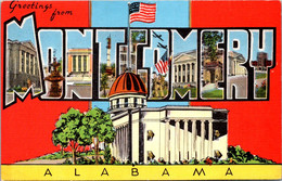 Alabama Greetings From Montgomery Large Letter Linen - Montgomery
