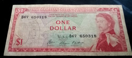 EAST CARIBBEAN 1965 , One Dollar , P13L , Island Of St. Lucia - 1965 ) - Caraïbes Orientales