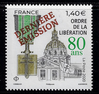 FRANCE 2021 - Ordre De La Libération De 2020 Surchargé ''Dernière émission" Neuf Sans Charnière - Unused Stamps