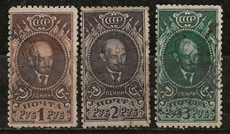 Russie 1925 N° Y&T : 354 à 356 (fi. C.) Obl. - Gebruikt