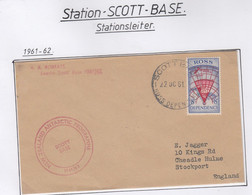 Ross Dependency 1961 Scott Base Ca Leader Scott Base Cover Ca Scott Base 22 OCT 61 (SC114) - Brieven En Documenten