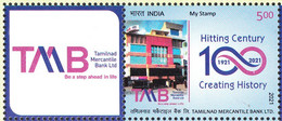 INDIA 2021 MY STAMP, TAMILNAD MERCANTILE BANK LTD, Tamilnadu, Centenary, Creating History, LIMITED ISSUE, MNH(**) - Unused Stamps