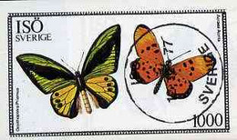 Iso - Sweden 1977 Butterflies Imperf M/sheet (1000 Value) Cto Used - Usati