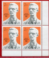 YUGOSLAVIA 1979 Abrašović Birth Centenary Block Of 4 MNH / **.  Michel 1794 - Unused Stamps