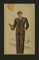 Poster Moda Originale Anni 30 Raffifurante Uomo Vestito Elegantemente - Cod.3242-518 E+m+d+s - Weltkrieg 1914-18