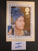 1980 THE 80th BIRTHDAY OF THE QUEEN MOTHER P.H.Q. CARD WITH FIRST DAY OF ISSUE POSTMARK. ( 02358 )(I) - PHQ Cards