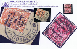 Ireland Transition Donegal Derry Bi-territorial Cds BUNCRANA LONDONDERRY And MOVILLE LONDONDERRY On Overprints - Non Classificati