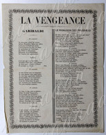 Feuillet De Chansons,imprimé à Limoges Par Sourilas-Ardillier,LA VENGEANCE, Garibaldi, Le Rigaudon Des Prussiens - Historical Documents