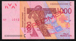1000F CFA Spécimen BURKINA FASO - Burkina Faso