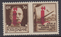 ITALY - R.S.I. - Prop. Di Guerra Emiss. Di Firenze Sass N. 42 (Lilla Carminio) Cv 600 Euro - FIRMATO MNH** Gomma Integra - Propaganda Di Guerra