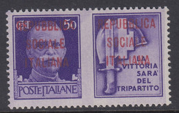 ITALY - R.S.I. - Prop. Di Guerra Emiss. Di Firenze Sass N. 48 (Lilla Carminio) Cv 1500 Euro - MNH** Gomma Integra - Propaganda Di Guerra